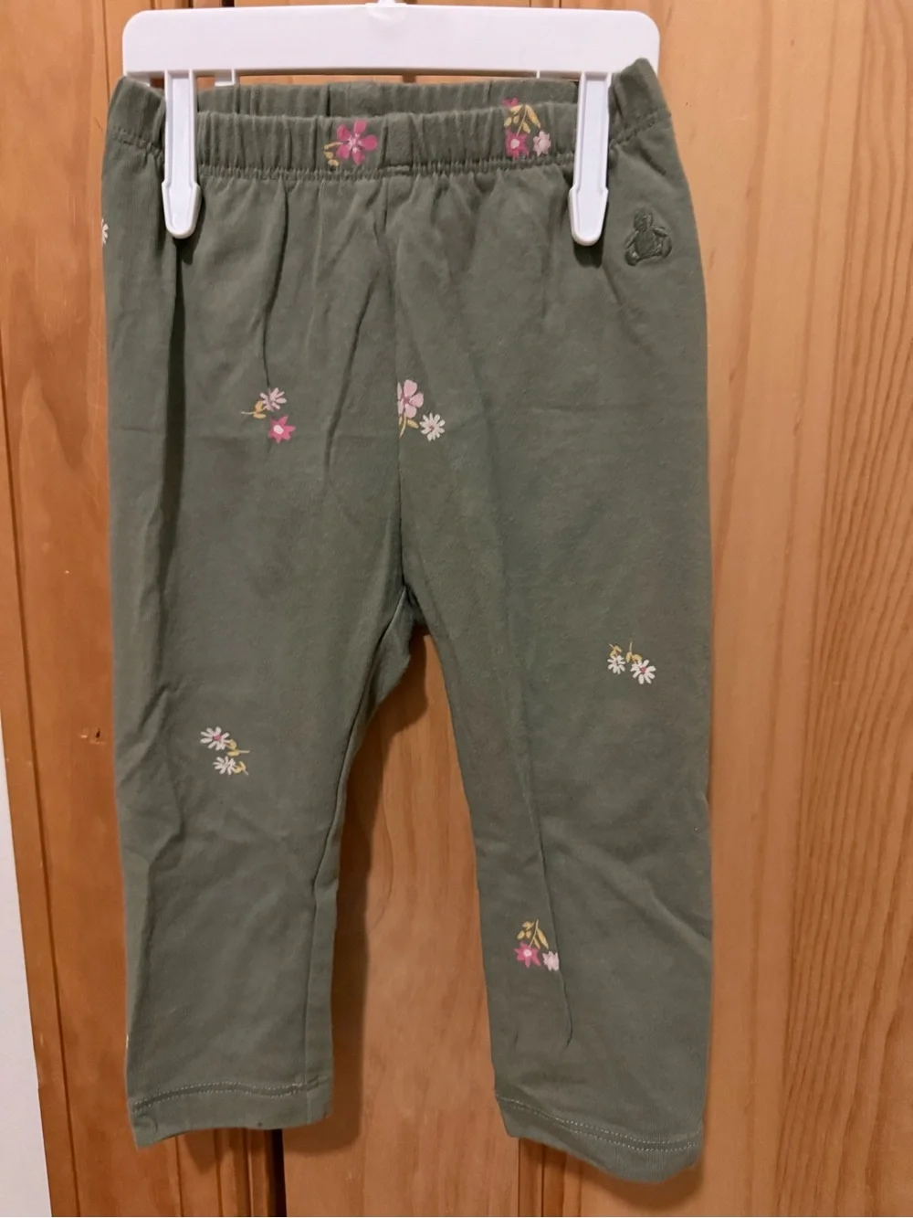 Baby Gap Olive Green Floral Baby Set - Long Sleeve Top & Pants